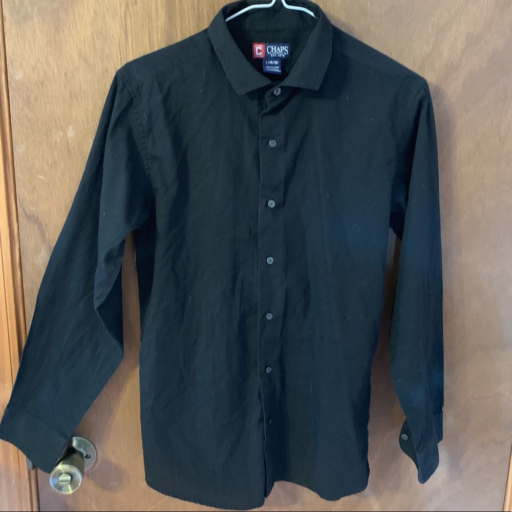 Youth Size L Chaps Black Button Down